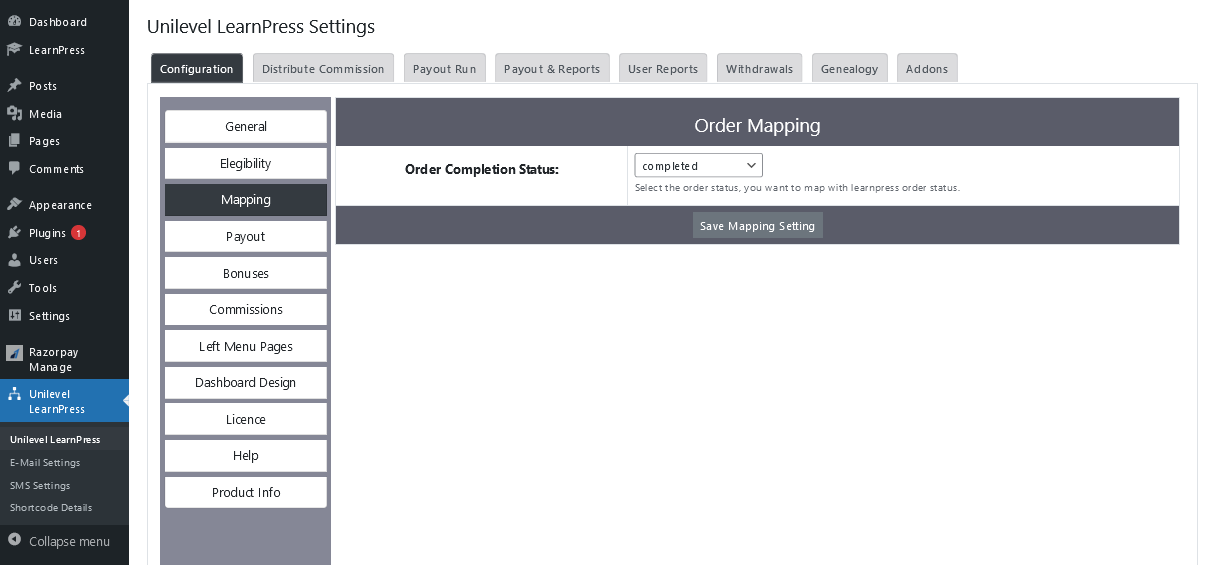 Unilevel MLM Order Mapping